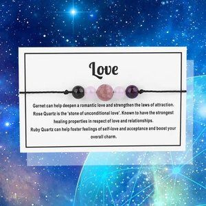 New Love Stone Bracelet Adjustable Black String